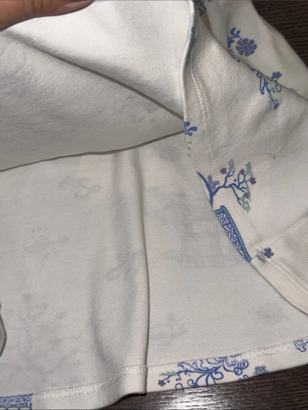 The Beaufort Bonnet Company White and Blue Pagoda Print Girls' Dress 4T